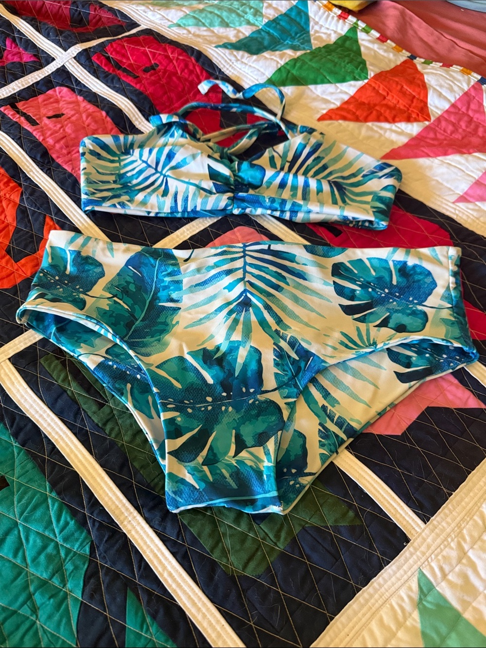 Fused Hawaii bottom and top set in Teal and White